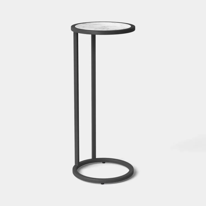 Metal and Marble C Drink Table Black - Threshold