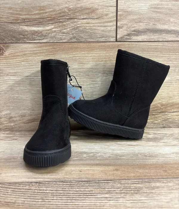 NEW Cat & Jack Pip Shearling Style Boots Black Size 5