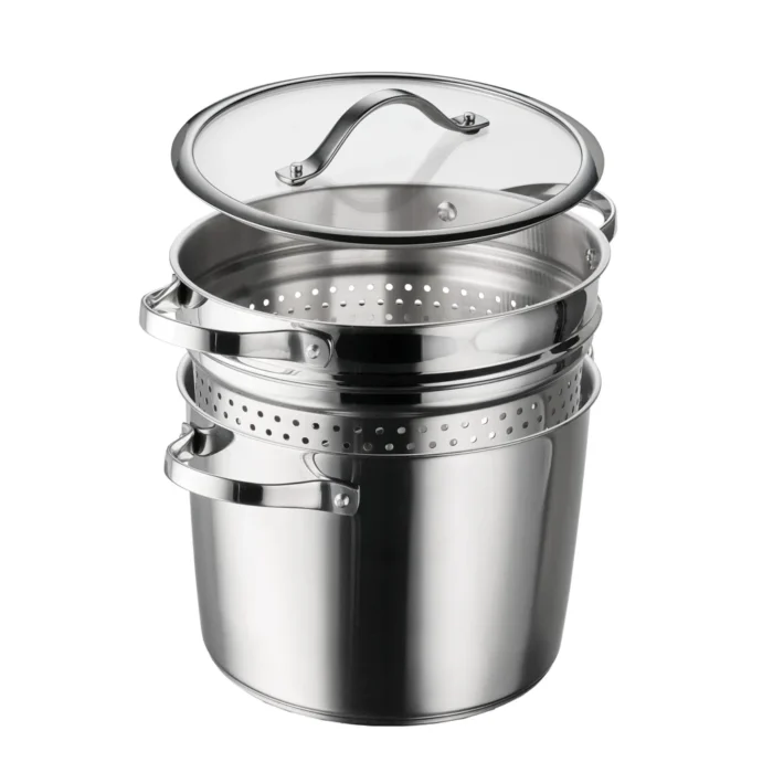 Tramontina 8-Quart Stainless Steel Tri-ply Base Multicooker with Pasta Insert
