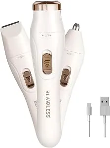 3 in 1 Facial Hair Removal for Women - Rechargeable Eyebrow & Nose Hair Trimmer, Electric Face Razor for Sensitive Skin, Upper Lip, Bikini, Underarm, Legs