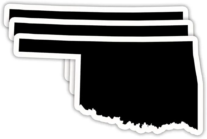 (3PCS) Oklahoma Map Stickers, US State Waterproof Vinyl Decals for Tumblers, Water Bottles, Laptops, Books, Scrapbooks, Great for Oklahoma Lovers, 3 x 1.7 Inch