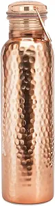 Shakti Warrior Hammered Tamba Pure Copper Water Bottle, Leak Proof, 30oz