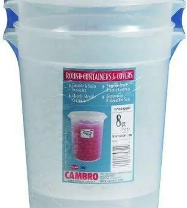 Cambro CamSquare 8 Quart Food Container with Lid, 2-count