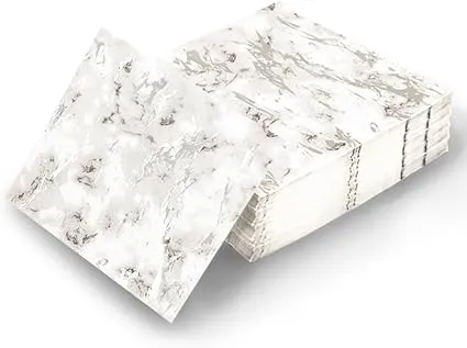AIPOKE 80-Pack Napkins Disposable Paper Towel Cocktail Dinner Party Decoration, Silver Splash