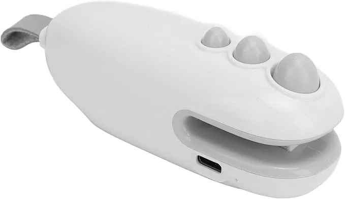 Small Bag Sealer, Portable Resealer Machine with Magnet Design for Plastic Bags, Heat Sealer for Chip Bags Food Storage, Dual Use Rechargeable with Type C Cable (White)