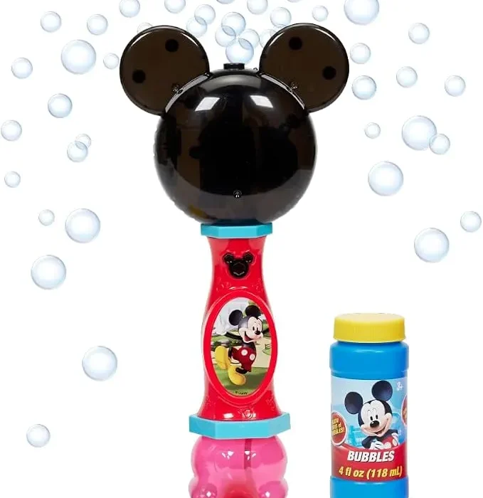 Little Kids Disney Mickey Mouse Light and Sound Musical Bubble Wand, Includes Bubble Solution,