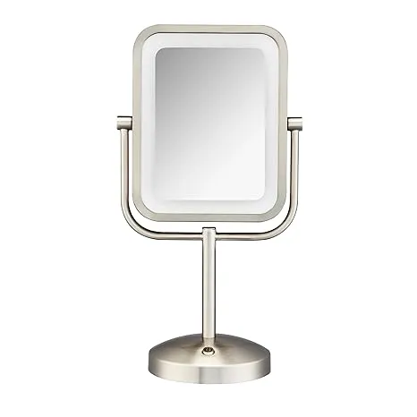 Conair Lighted Makeup Mirror, LED Vanity Mirror, 1X/8X Magnifying Mirror, Battery Operated in Brushed Nickel (Copy)