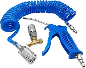 Beduan Air Blow Gun Kit with 16ft Long Pneumatic Pu Hose, Heavy Duty Air Duster Gun for Air Compressor