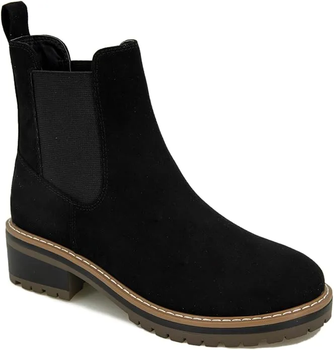 Kensie Ladies' Chelsea Faux Suede Boot, Black, 6