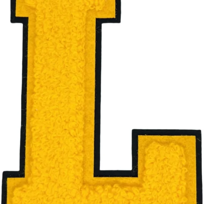1 PCS 4.0" Yellow Chenille Letter Patches, Iron on Patches for Hats Clothes Bags Backpacks Jeans, Initial Patches Large Varsity Letter,DIY Accessories (Letter L)