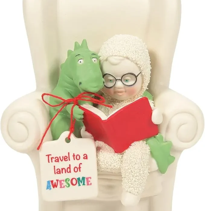 Department 56 Snowbabies Classic Collection Travel to a Land of Awesome Figurine, 5.12 Inch, Multicolor