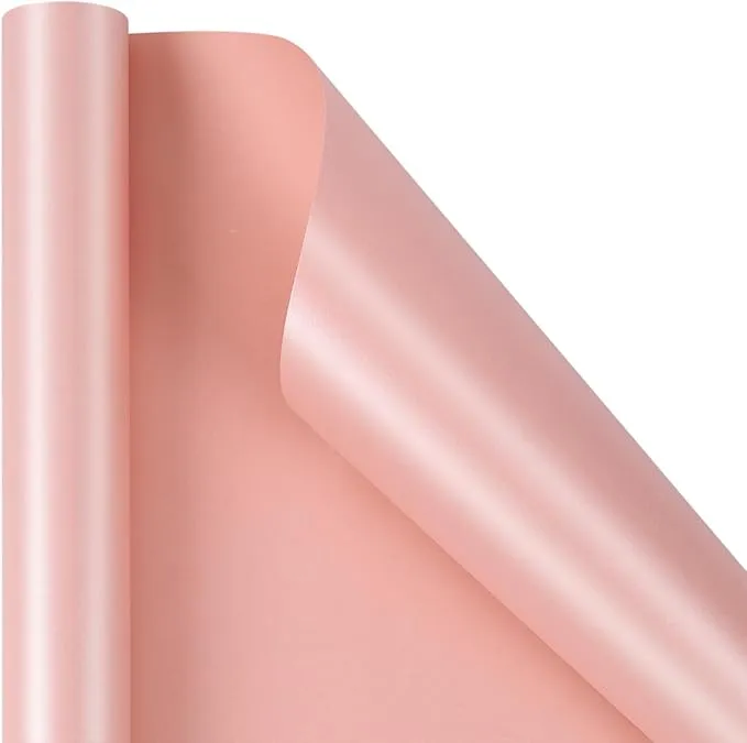 LaRibbons Pink Wrapping Paper, 30 Inch x 33 Feet, Solid Color Pearly-Lustre Gift Wrapping Paper Jumbo Rolls for Wedding, Valentine's Day, Birthday, Baby Shower, Christmas