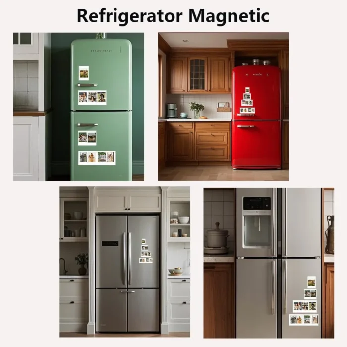 Orga'Neat 1/2/3/4-Grids Acrylic Refrigerator Magnetic Frames for Polaroid Fujifilm Instax Mini Film Photo, Clear Fridge Magnets 2.36x3.54 inch Mini Picture Display -4 Set