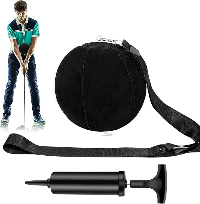 Golf Training Ball Smart Ball Golf Training Aid Inflatable Swing Training Ball with Inflator Pump and Adjustable Lanyard,Assist Golf Swing Trainer Golf Swing Assistant
