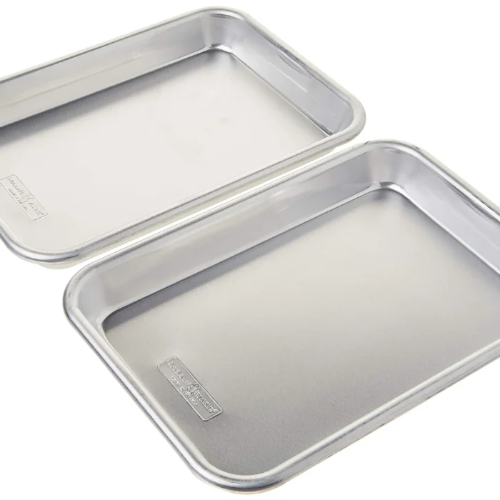 Nordic Ware Naturals Personal Size Baking Sheet Pans 4 Pack Aluminum 8.2 x 11.4 Small