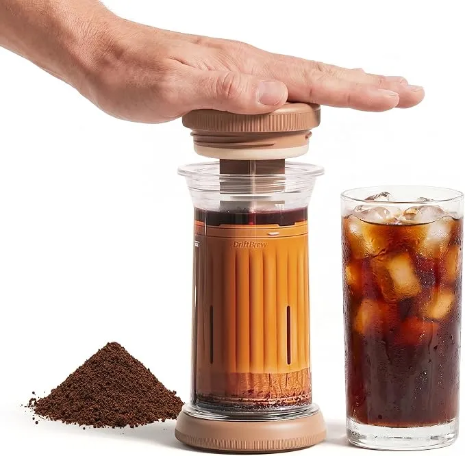 D1 Camping Coffee Maker with 60-Count Filter Paper, 8oz Extra Small Portable Cold Brew & Espresso Coffee Press, French Press, Pour-Over & Espresso Style Manual Brewer,