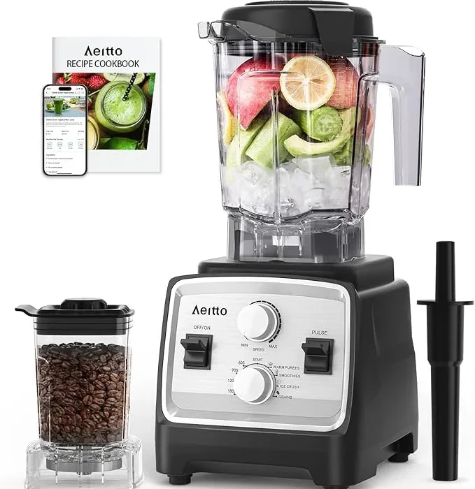 Aeitto Blenders for Kitchen with 1800W Motor, 68Oz. Large Capacity, 2-in-1 Blender & Grinder Combo, BPA-Free Countertop Professional Blender for Smoothies, Ice Crush, Frozen Drinks,