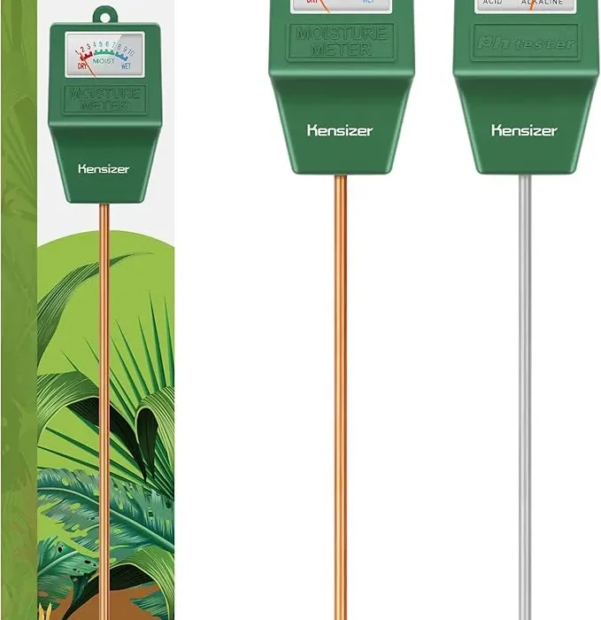 Kensizer Soil Tester, Soil Moisture/pH Meter, Gardening Farm Lawn Test Kit Tool, Digital Plant Probe, Water Hydrometer for Indoor Outdoor, No Battery Required