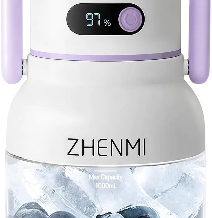 Portable Blender, Personal Smoothie & Shake Blender, 33oz BPA-Free Vessel, Leakproof Lid with Sip Spout, USB-C Rechargeable, Detachable & Easy-to-Clean, Purple