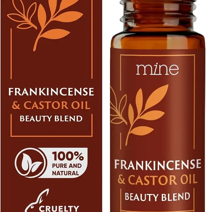 Mine Pure Castor Oil and Frankincense Roll On - Meaningful Gifts for Women - Eye Roller, Under Eye Puffiness, Hexane Free Castor Oil for Face, Under Eye, Skin, Wrinkles, Dark Circles Roll On