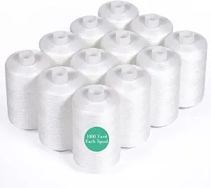 12 Pcs White Sewing Thread, 1000 Yard Each Spool