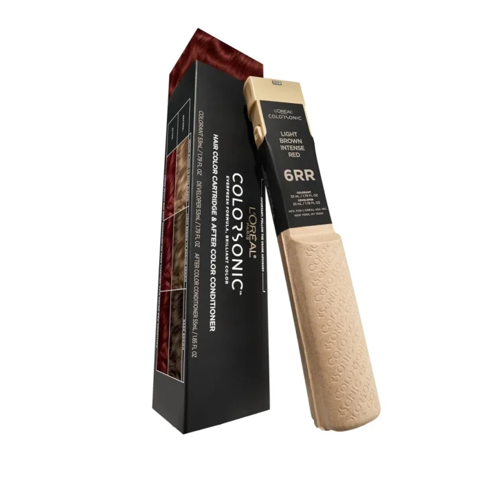 L'Oreal Paris Colorsonic Permanent Hair Dye Cartridge, Hair Color for Root Touch Up, Gray Coverage or All Over Color in just 5 Minutes, 6RR Light Intense Red Brown (Coloring Device Sold Separately)