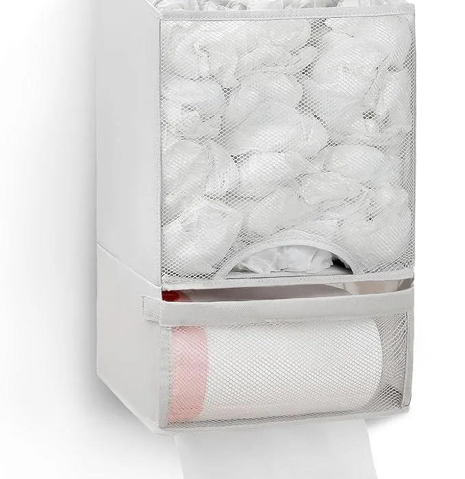 HOUSE AGAIN Plastic Bag Holder-Extra Large Bag Saver Dispenser Wall Mount Organizer Grocery Trash Roll Bag Holder Dispenser-Daily Storage Solution
