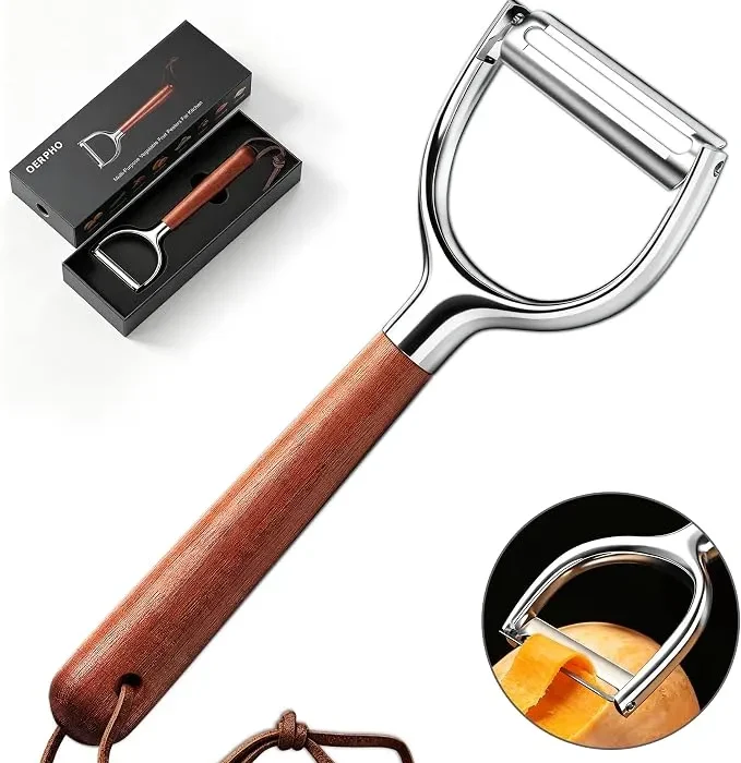 Vegetable Peeler, Stainless Steel Serrated Blade for Kitchen