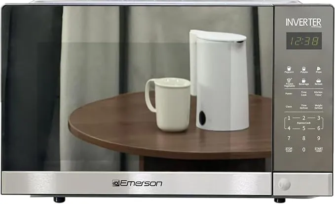 Emerson 1100W Inverter Microwave Oven 1.5 cu ft Mirror Finish