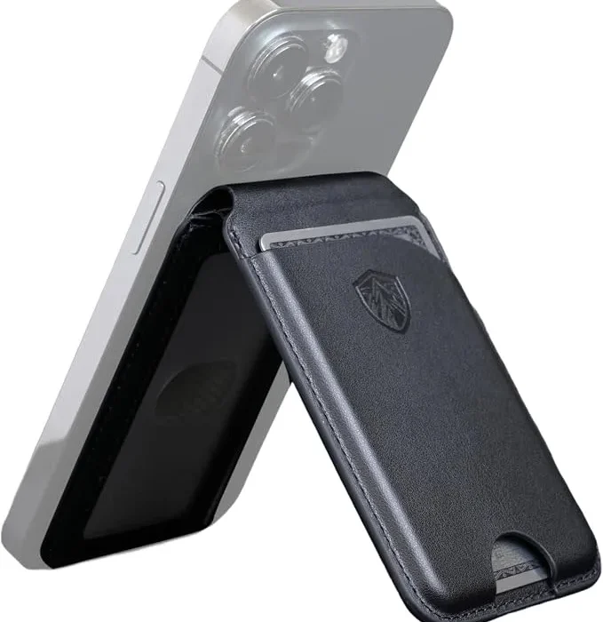 Slim Compact Magnetic Phone Wallet - ID Card Holder - RFID Protect - Strong Magnet -Compatible with iPhone 13/14/15/16 Series - Magsafe Compatible, Black, 1 x 2.56 x 3.94 inches