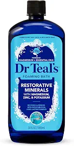 Dr Teal's New 2025 Restorative Minerals | Pure Epsom Salt Soak, 3 lbs. and Foaming Bath, 34 Fl Oz (Restorative Minerals Salt + Foaming Bath)