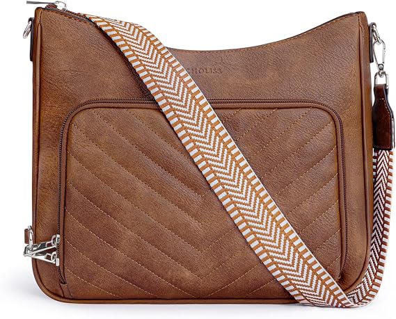 CHOLISS Crossbody Bags for Women, Anti Theft Vegan Leather Crossbody Purses Medium Travel Shoulder Handbags with Wallet