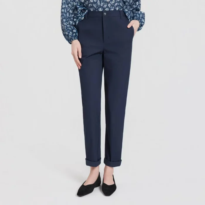 Women's Mid-Rise Side Tape Straight Leg Chino Pants - Universal Thread™ Navy Blue 14