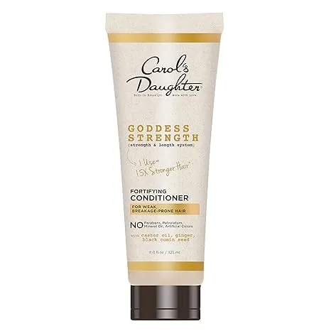 Carol's Daughter Goddess Strength Fortifying Conditioner For Wavy, Coily and Curly Hair, Sulfate Free Conditioner with Castor Oil for Weak Hair, 11 Fl Oz