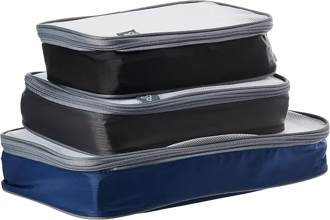 Travelon  Set of 3 Lightweight Packing Organizers, Cool Tones, One Size