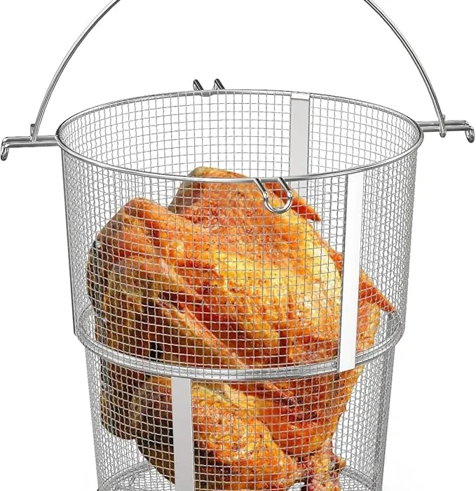 Onlyfire Turkey Fryer Roaster Basket, Detachable Foldable Deep Turkey Fryer Basket for Char-Broil Big Easy Oil-less Turkey Fryer 17102065, 14101480 and Turkey Deep Fryer Pot
