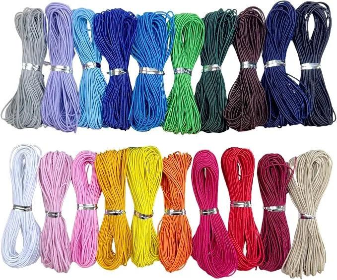 PAMIRTONG Colored 1.2mm Elastic Beading Cord 300ft Stretchy Bracelet String
