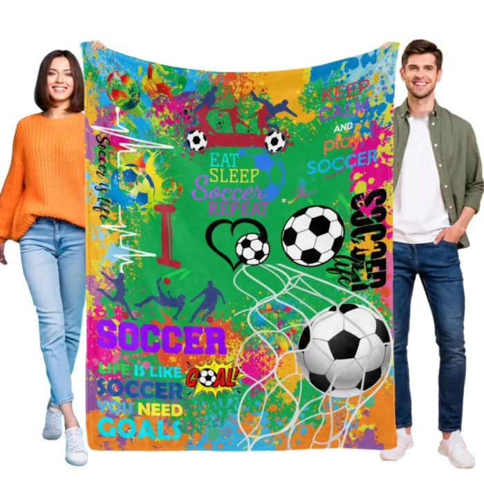 Xtmunole Soccer Blanket Gifts for Girls Women Ultra Soft Flannel Soccer Throw Warm Blanket for Soccers Lovers Gifts Adults Kids 50" X 40"