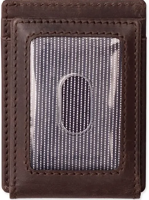 Men's RFID Slim Everyday Magnetic Front Pocket Card Case Wallet, Brown, One Size, Magnetic Front Pocket Wallet and Card Case - Compact, Slim Everyday Wallet