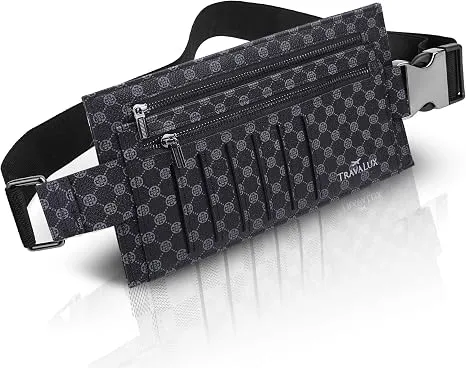Luxury Travel Wallet – Hidden Money Belt, RFID-Blocking, Anti-Theft Passport Holder for Men & Women (Black Crest)