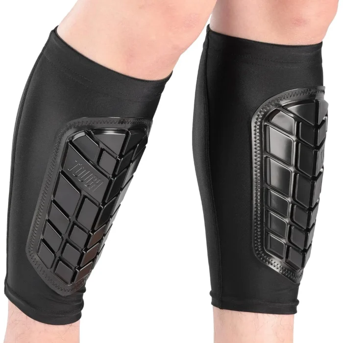 Tough Outdoors Padded Shin Guard Sleeves - Thick Long-Lasting EVA Foam Padding - Comfortable and Breathable Protection - Adults Youth & Kids for Soccer and Other Contact Sports - M