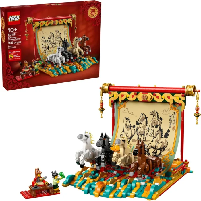 LEGO Spring Festival Galloping Horse Canvas Kids Building Toy - Year of The Horse Toy for Girls & Boys, Ages 10+ - Buildable Chinese New Year Decoration - Gift Idea for Birthdays & Families - 80119
