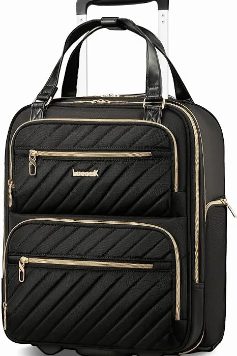 LUGGEX Underseat Carry On Bag, Black, 16