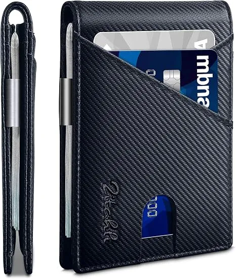 Zitahli RFID Blocking Bifold Wallet for Men w/ Money Clip Slim Leather Slots
