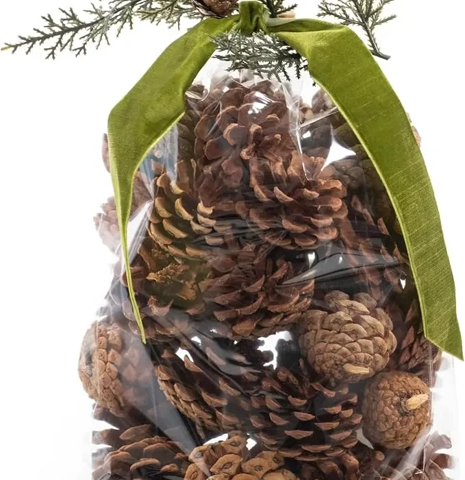 14 Pinecone Vase & Bowl Fillers | Scented Pine Cones Decor (Natural)