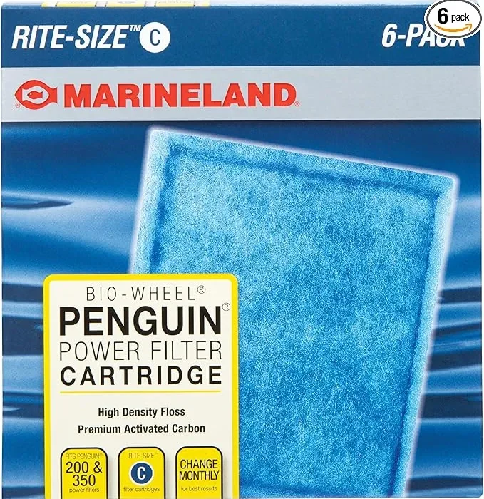 Marineland Penguin Bio-Wheel Replacement Filter Cartridges, Rite-Size C, 6 Count