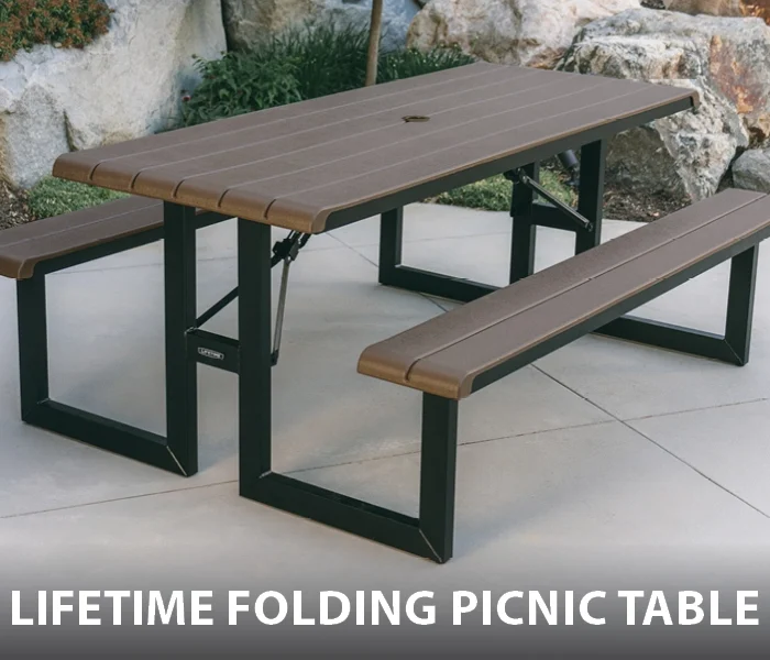 Lifetime Commercial 6 ft Folding Picnic Table with Bench Seating