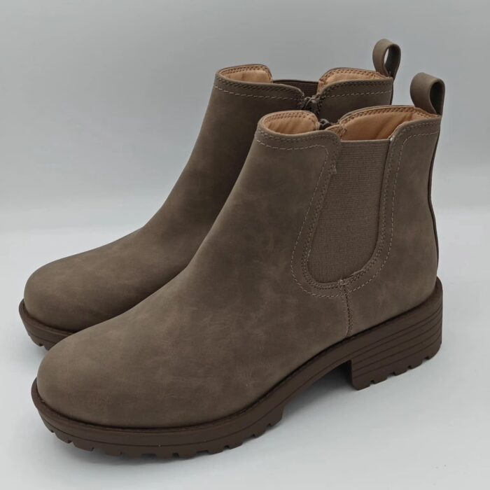 Buffalo David Bitton Anna Chelsea Boots Womens Brown Leather Faux Fur Lined - Size 8