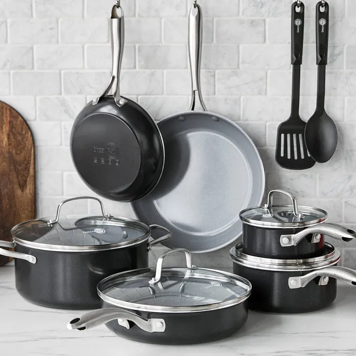 Swift Ceramic Nonstick 12-Piece Green Pan Set