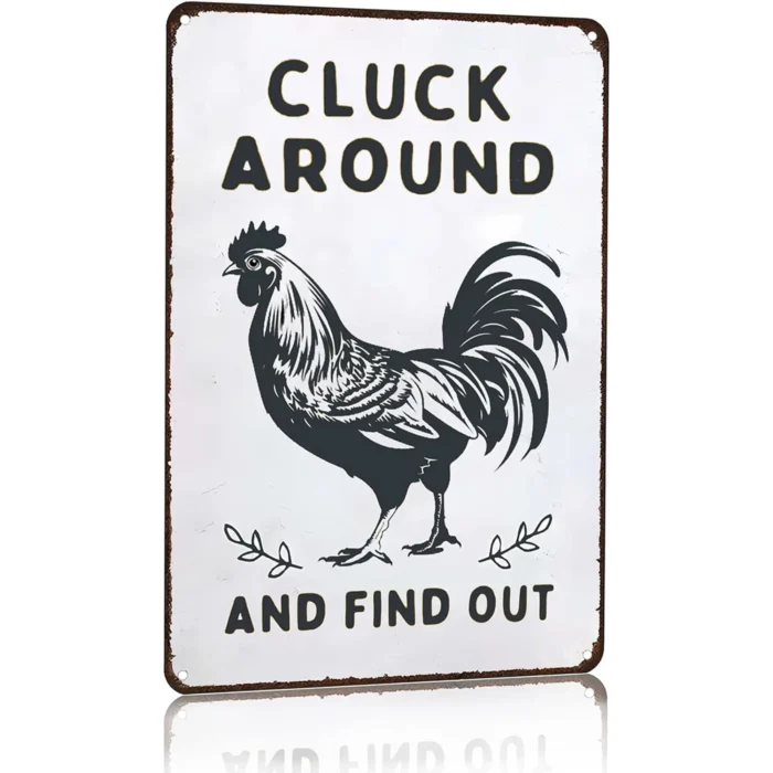 Funny Chicken Gifts Chicken Coop Sign Chicken Signs for Home Garden Farm Chicken Coop Farmhouse Kitchen Decor(8 X 12) Inch